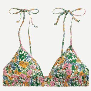 Tie-shoulder French bikini top in Liberty® Mini Floral Walk